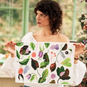Tovaglietta Love is Magic illustrata da Elenia Beretta per Tenuta Serradesca